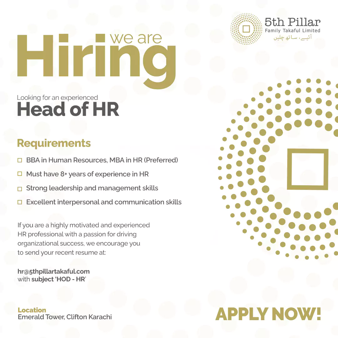 Job ad for Head of HR